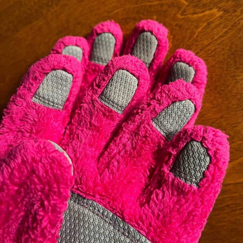 The North Face magenta fleece gloves M 8